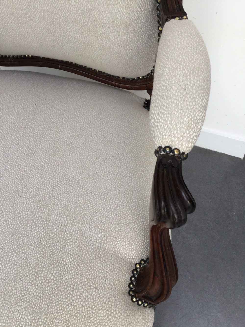 Pair of French  rosewood armchair fauteuils c1870 View XX