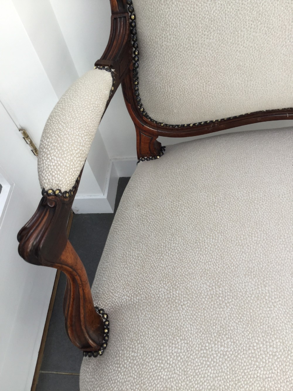 Pair of French  rosewood armchair fauteuils c1870 View XXI
