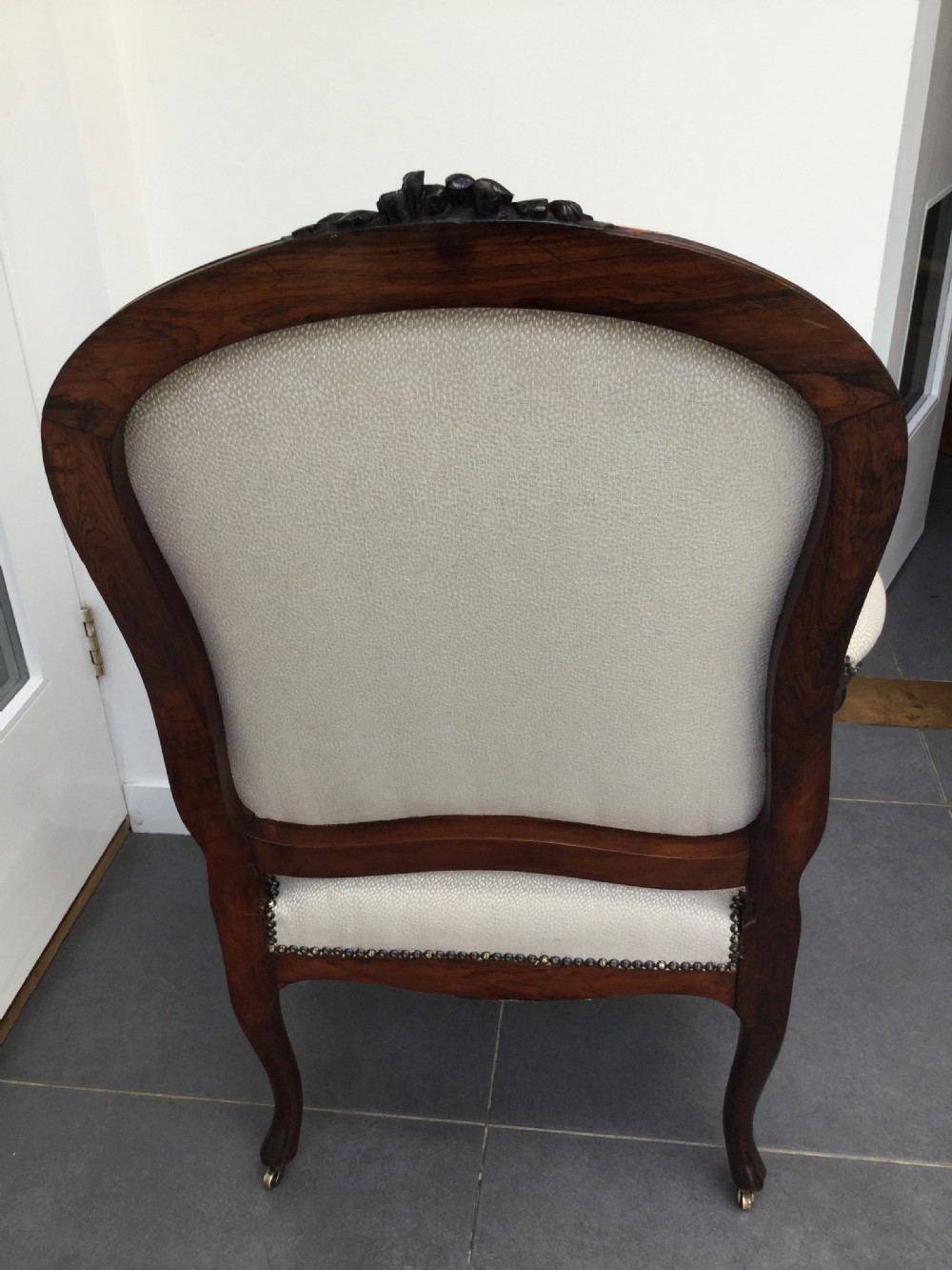 Pair of French  rosewood armchair fauteuils c1870 View XXII