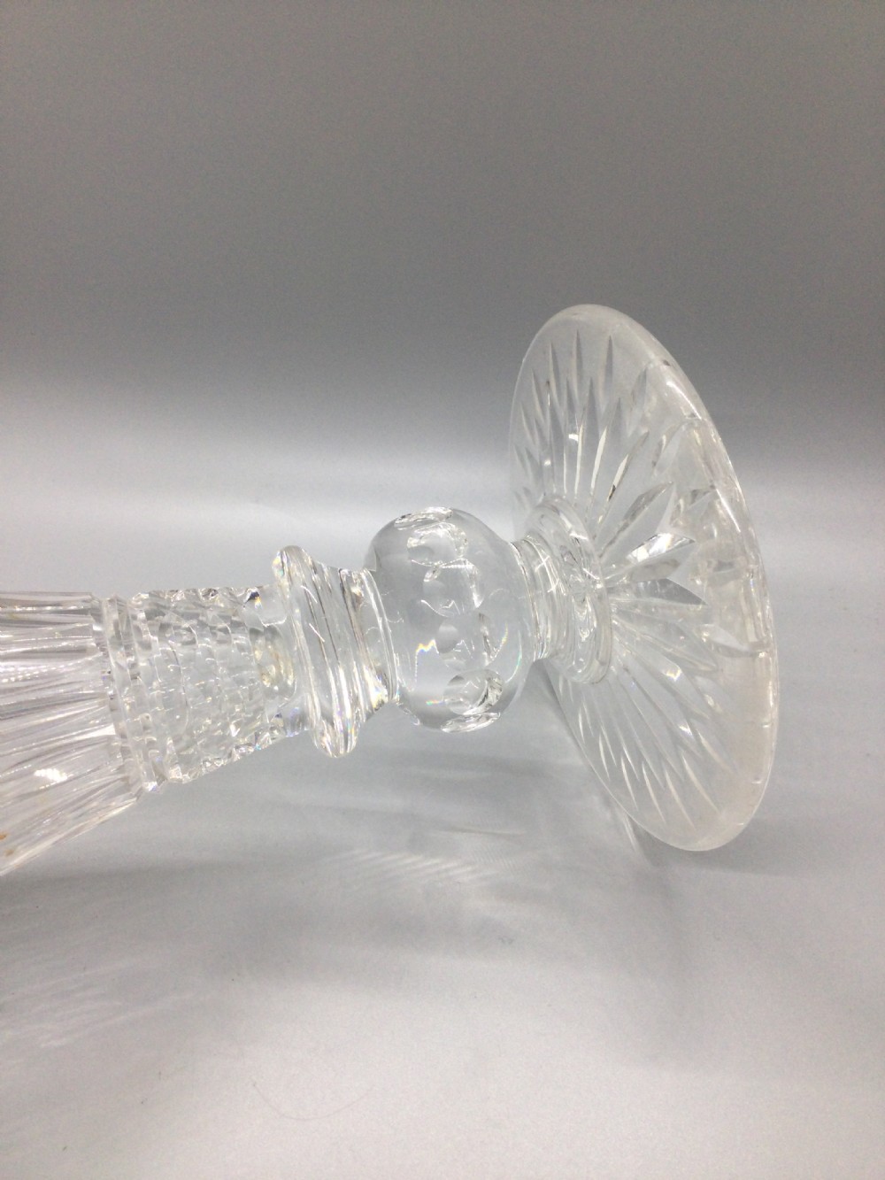 Edwardian tall cut lead crystal vase c1900 View IX