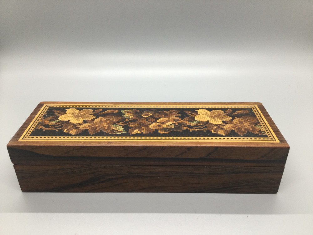 19thC Tunbridgeware rosewood trinket box c1860