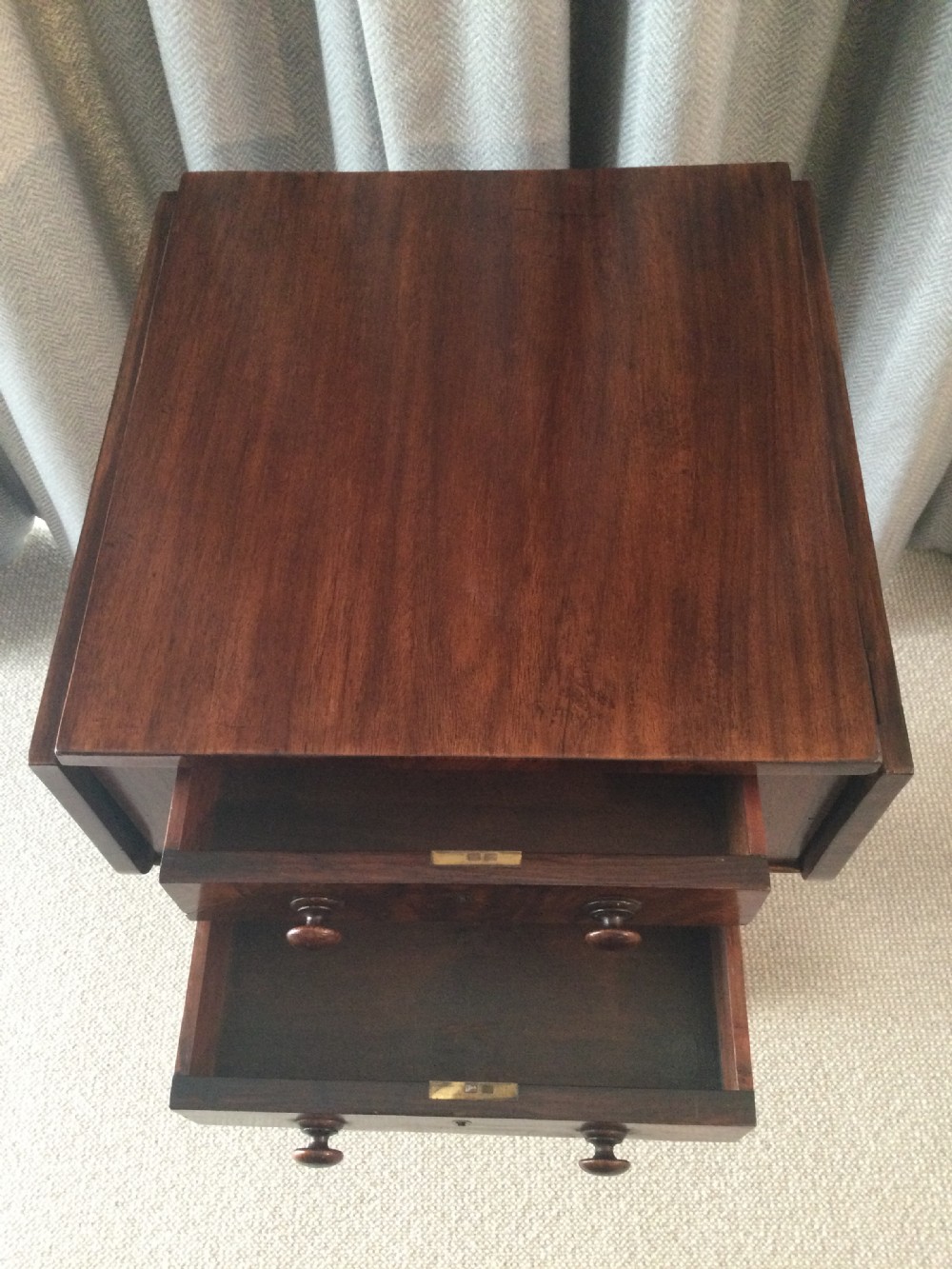 William IV rosewood drop flap worktable c1830 View V