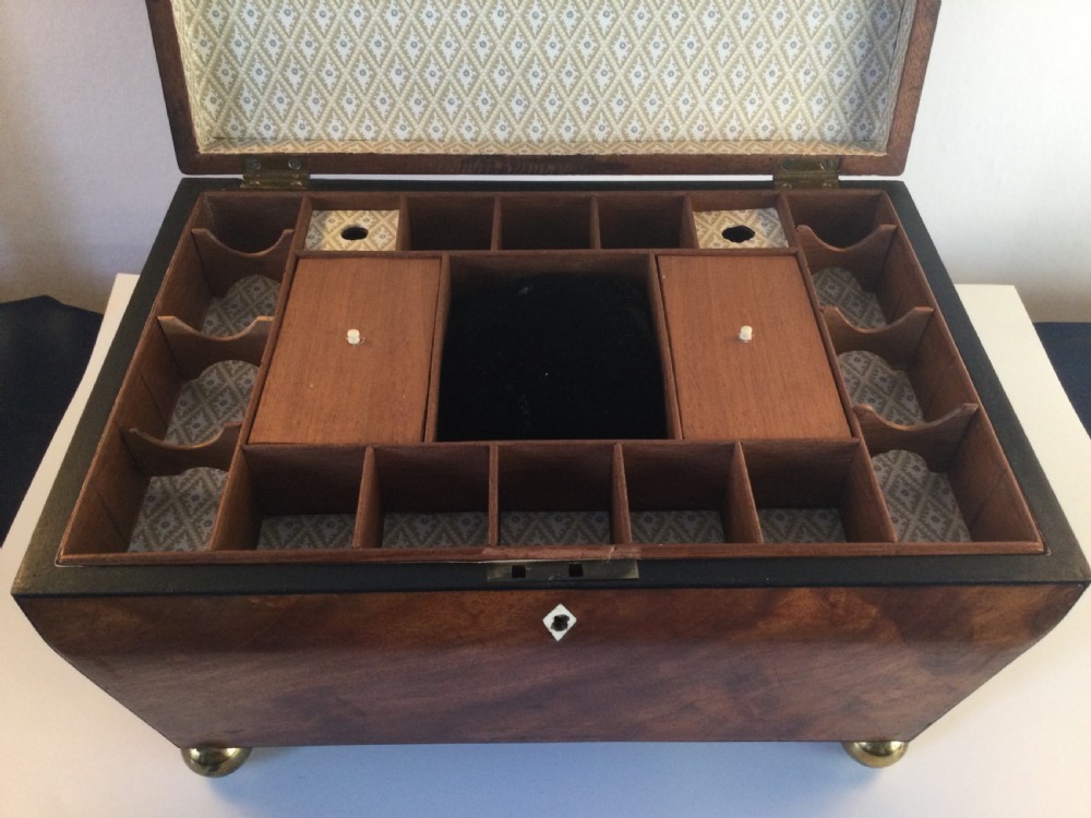 Regency mahogany work box c1820 View IV