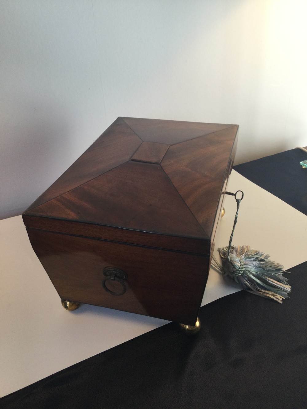 Regency mahogany work box c1820 View X