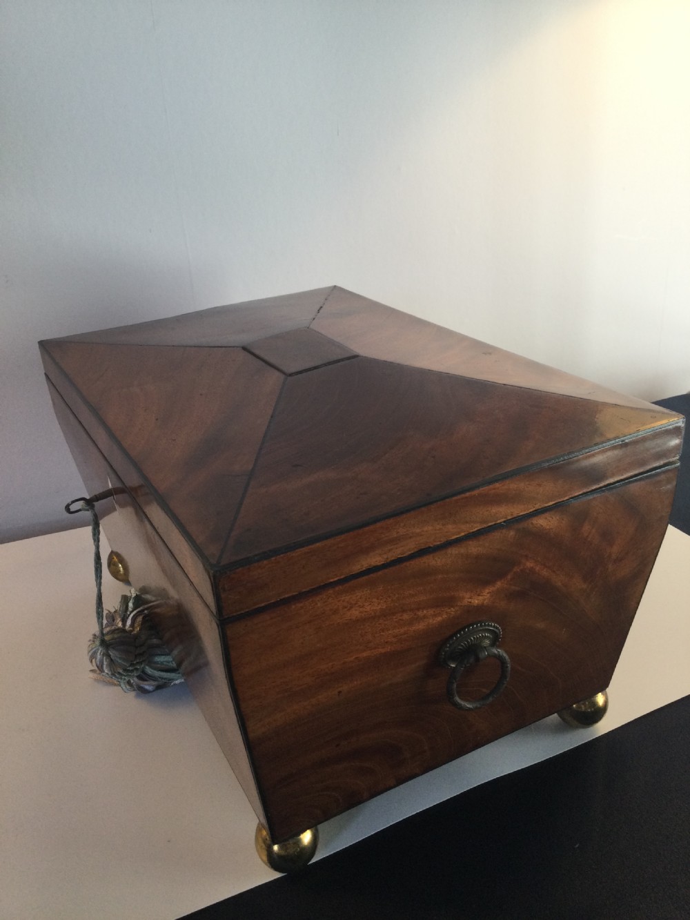Regency mahogany work box c1820 View XII