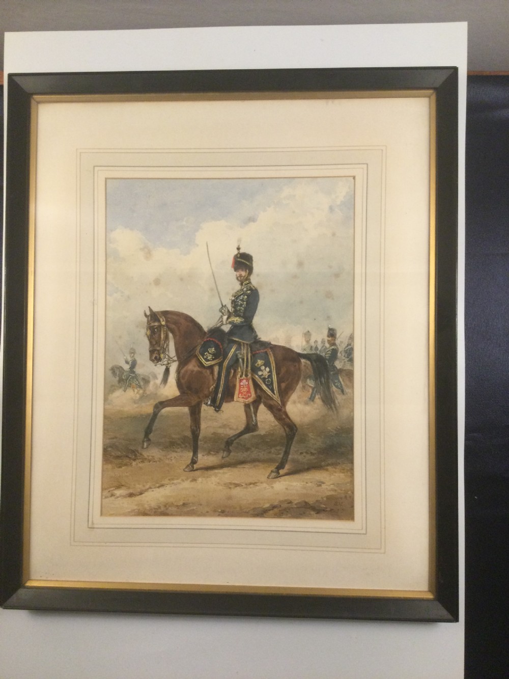 Early 19thC watercolour The 10th The Prince of Wales Own Hussars by HENRY MARTENS 