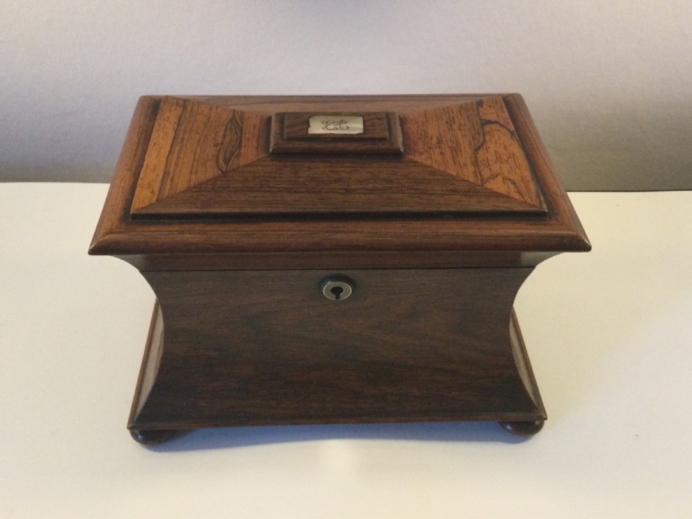 Late Regency rosewood tea caddy c1830