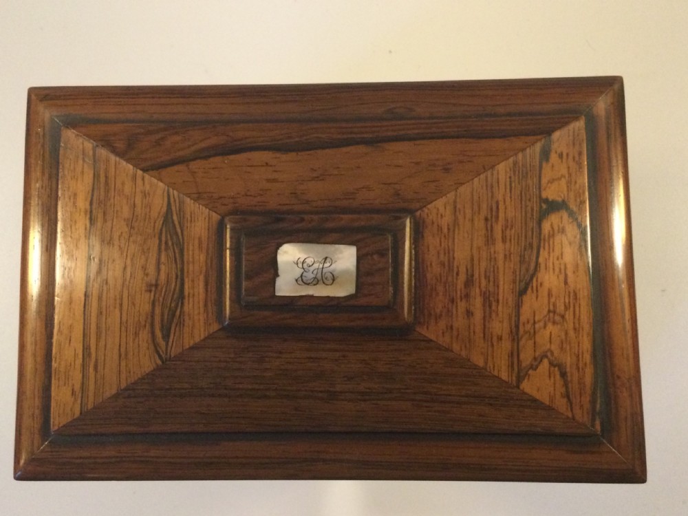Late Regency rosewood tea caddy c1830 View II