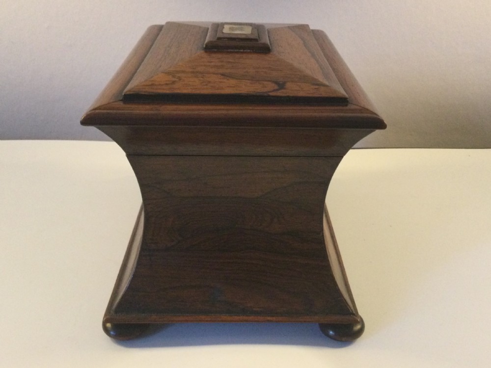 Late Regency rosewood tea caddy c1830 View III