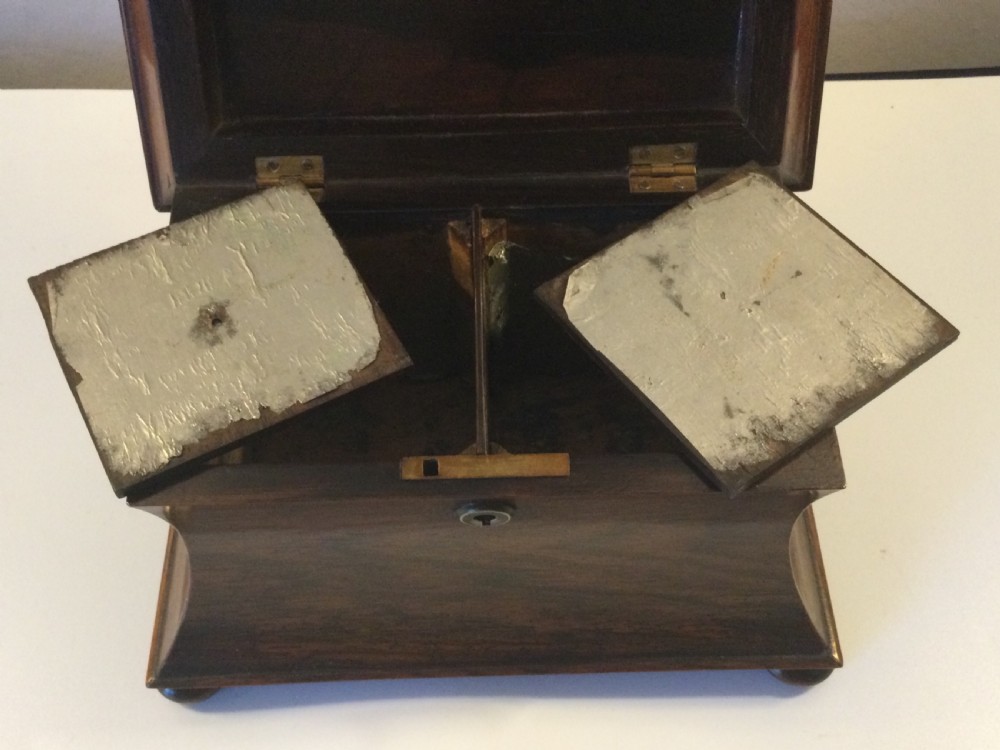 Late Regency rosewood tea caddy c1830 View IX
