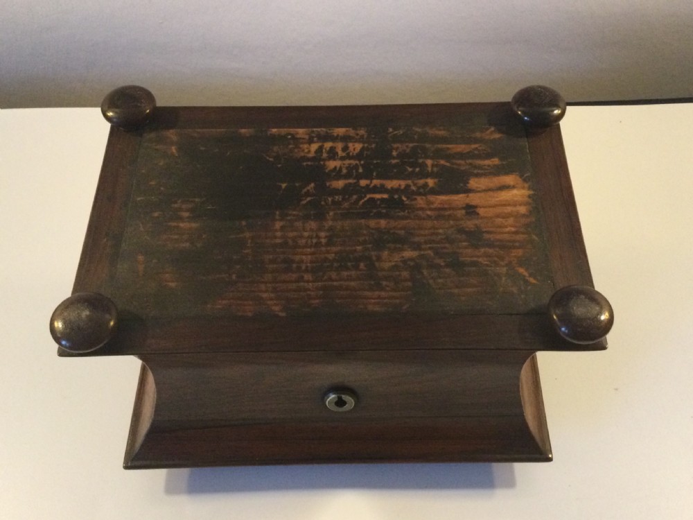 Late Regency rosewood tea caddy c1830 View X