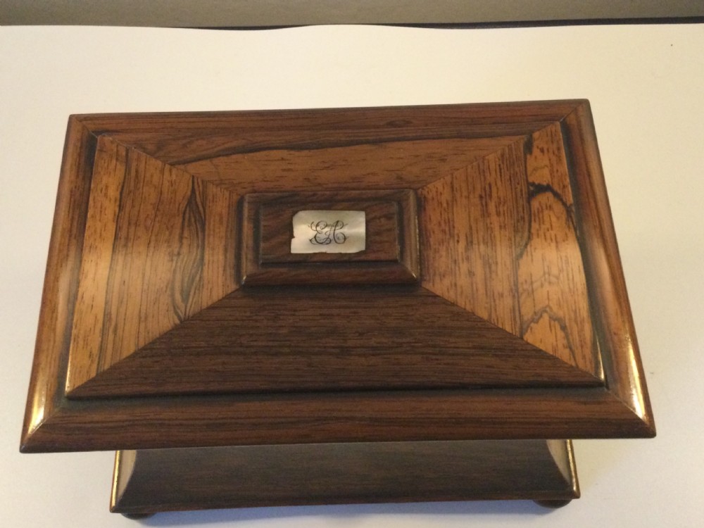 Late Regency rosewood tea caddy c1830 View XI