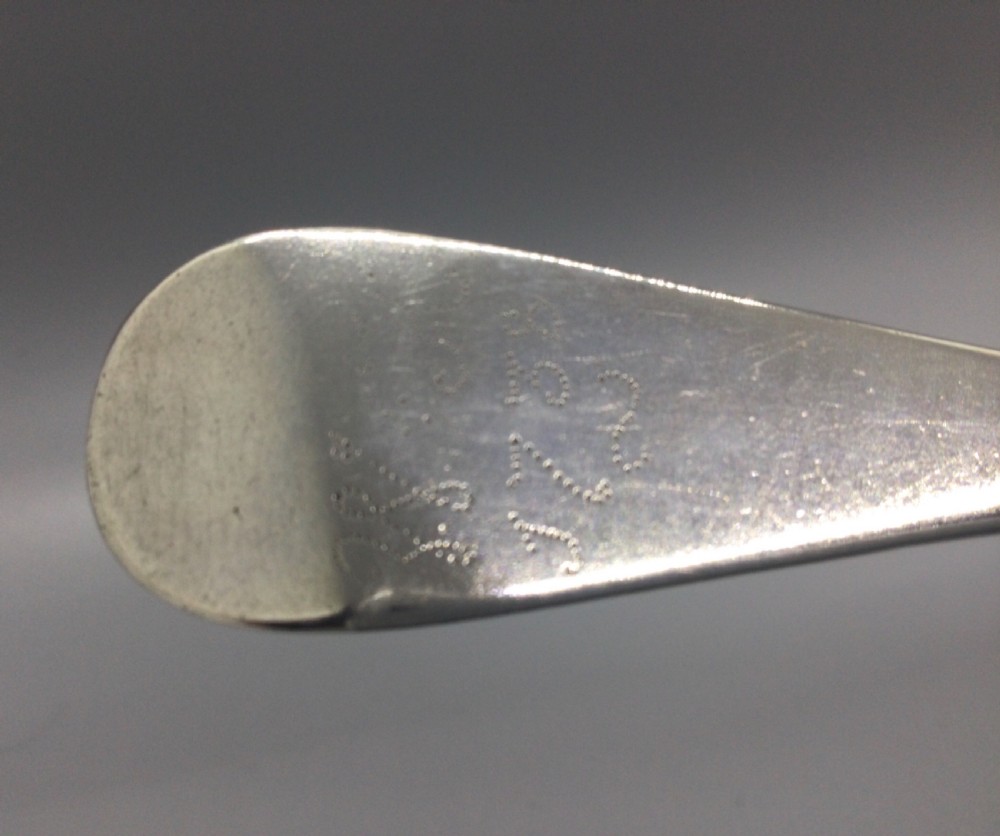 George II silver serving spoon London 1736 Samuel Wood  View VI