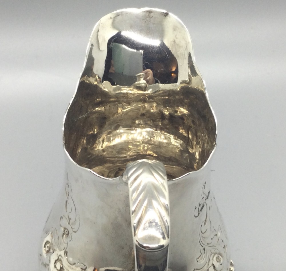 Victorian silver cream jug London 1853 John Keith View V