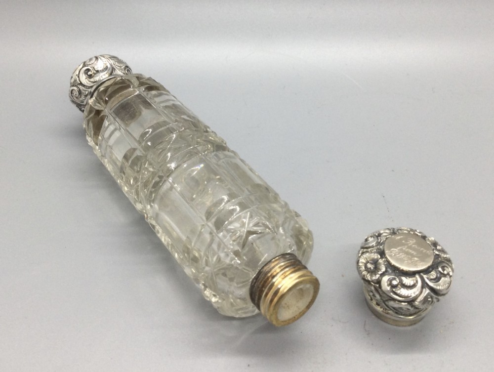 Late Victorian silver mounted double end scent bottle c1880 View V