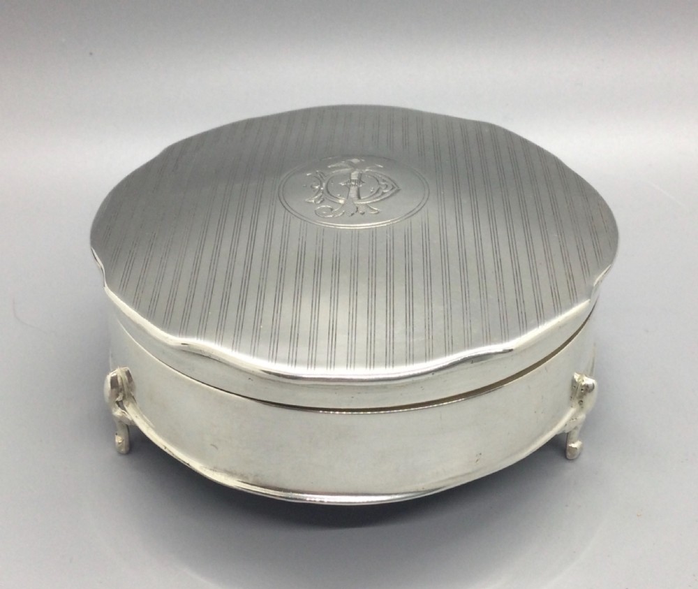 George V silver jewellery box Birmingham 1913 Elkington & Co