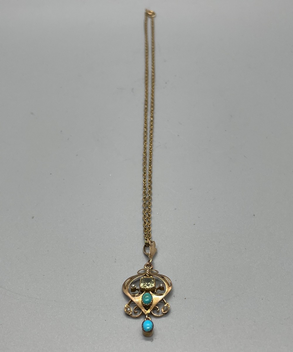 Art Nouveau 9ct gold pendant c1880 View VI