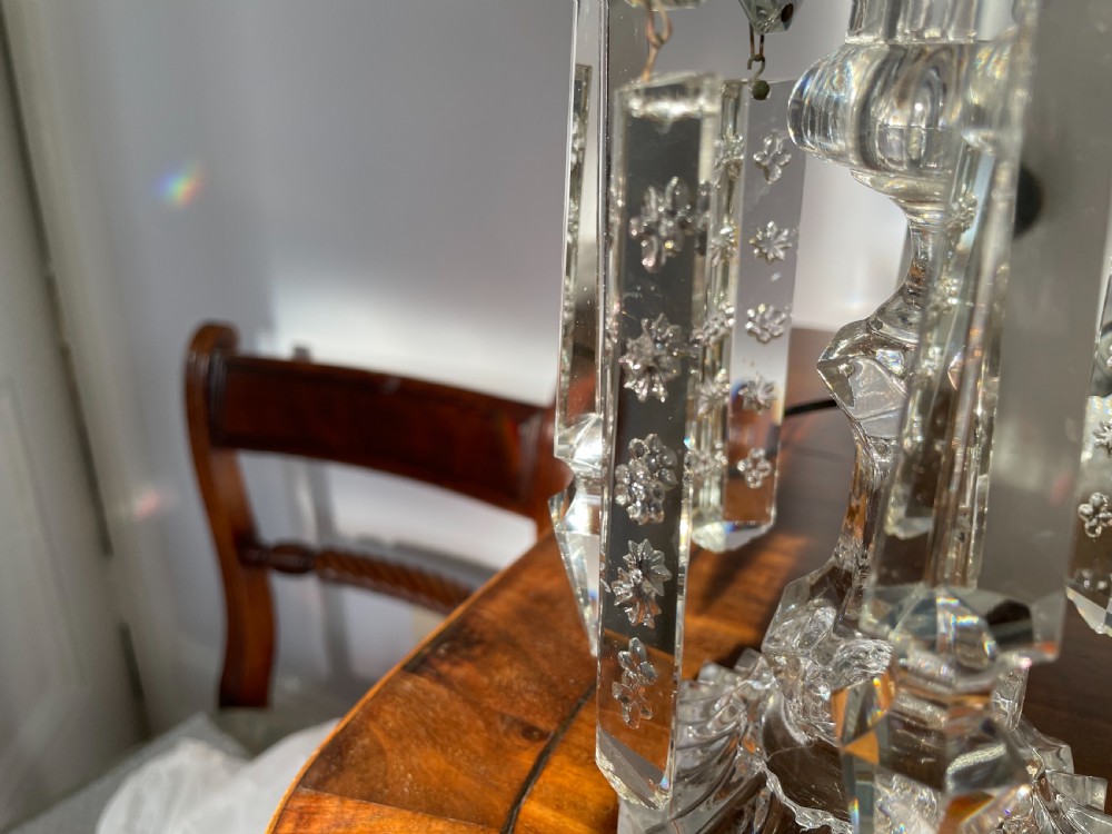 Pair of late Victorian glass lustres c1880 View V