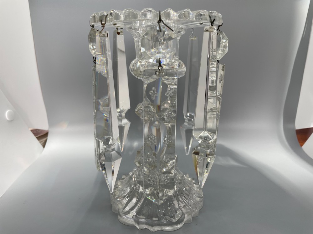 Pair of late Victorian glass lustres c1880 View VI