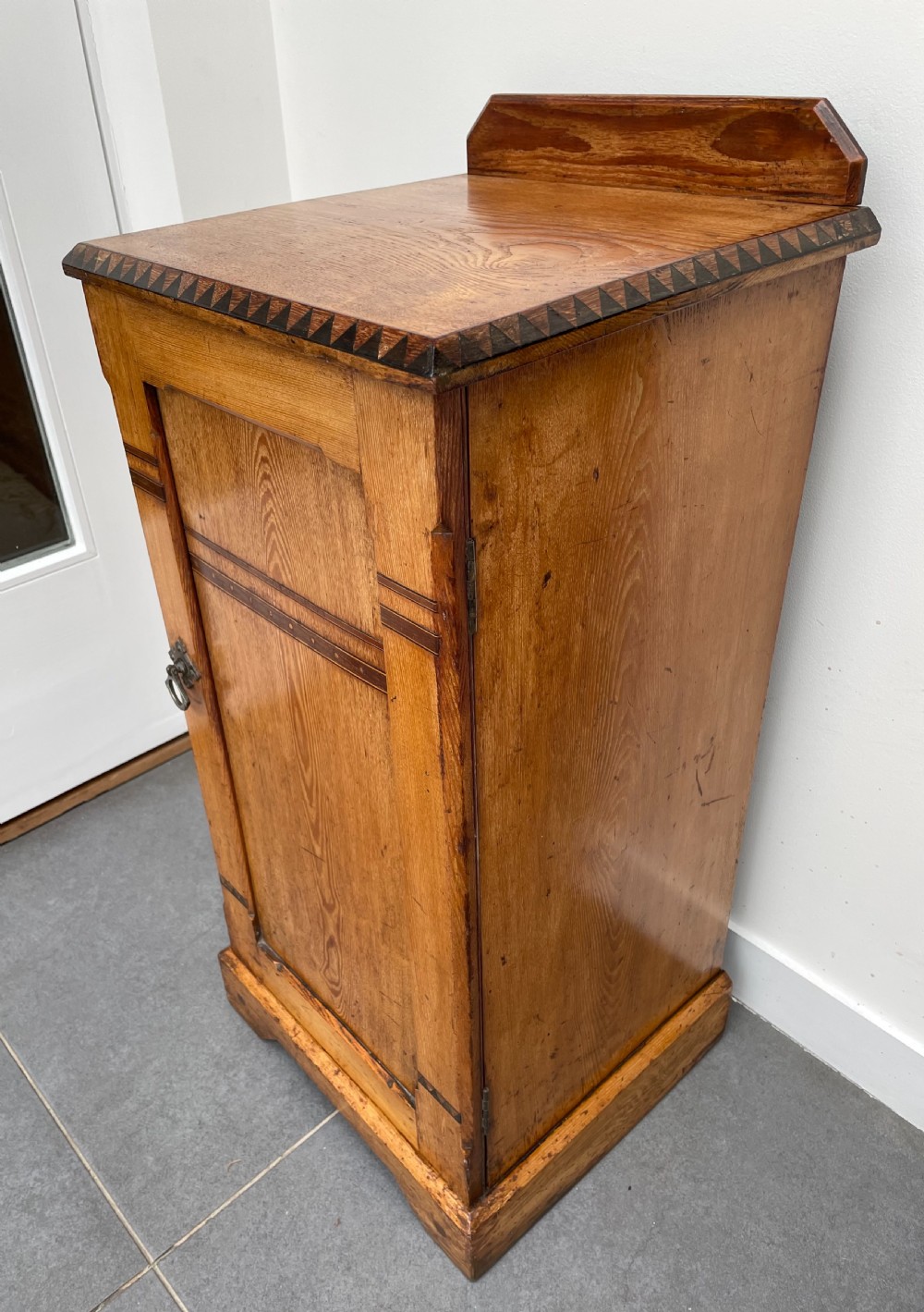 Victorian Aesthetic oak pot cupboard c1870 View V
