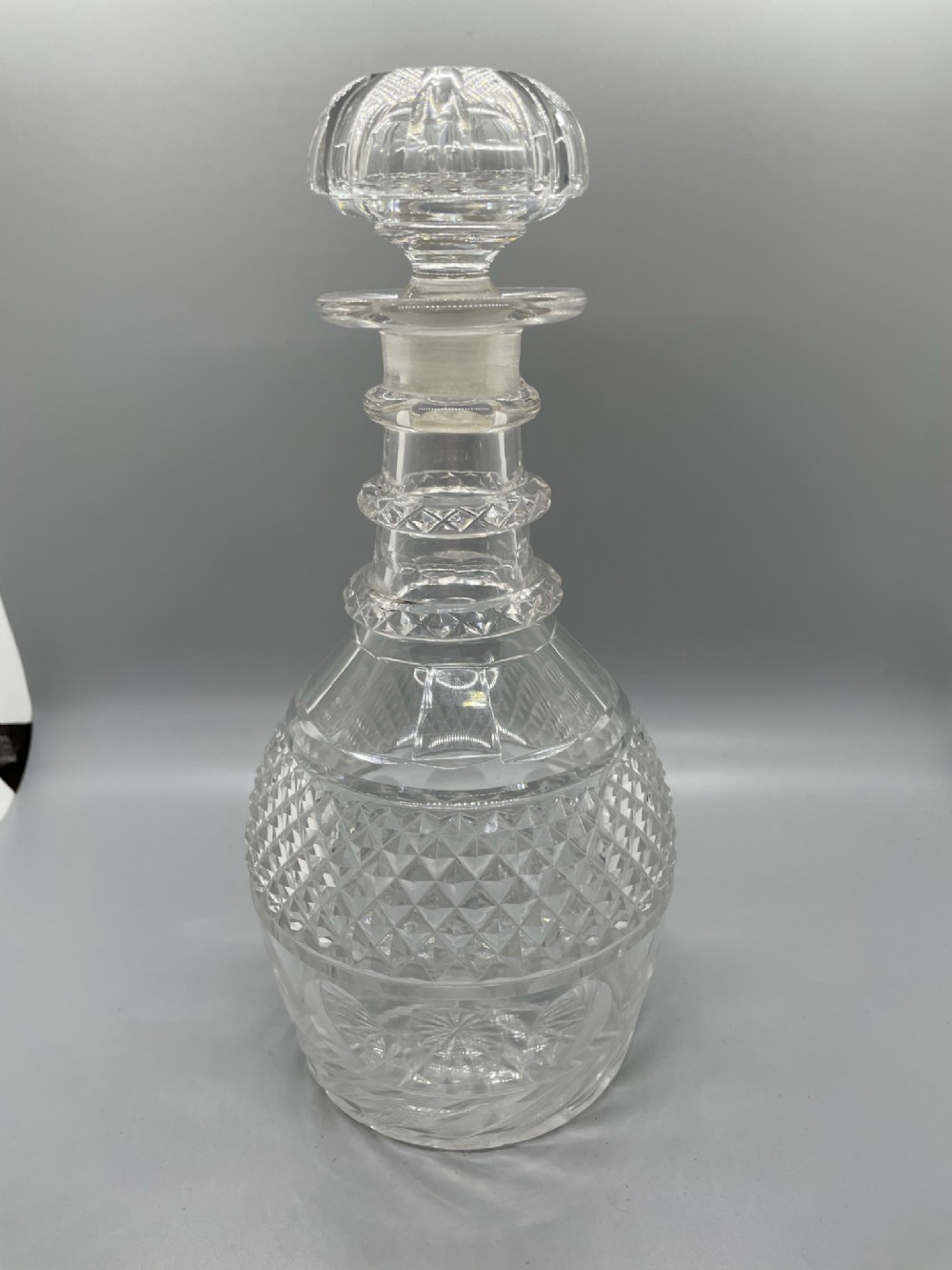 Late Regency cut lead crystal decanter c1830