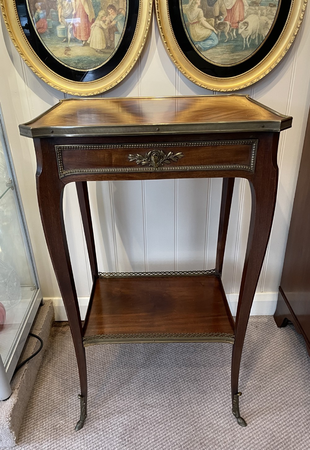 Late 19thc French mahogany lamp table c1880