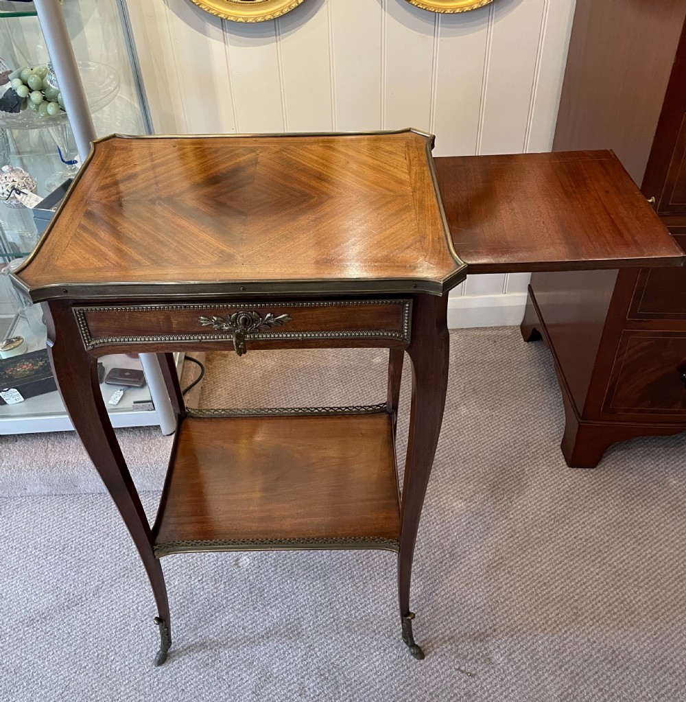 Late 19thc French mahogany lamp table c1880 View III