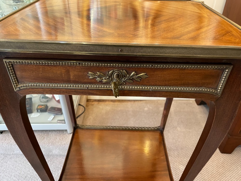 Late 19thc French mahogany lamp table c1880 View IV