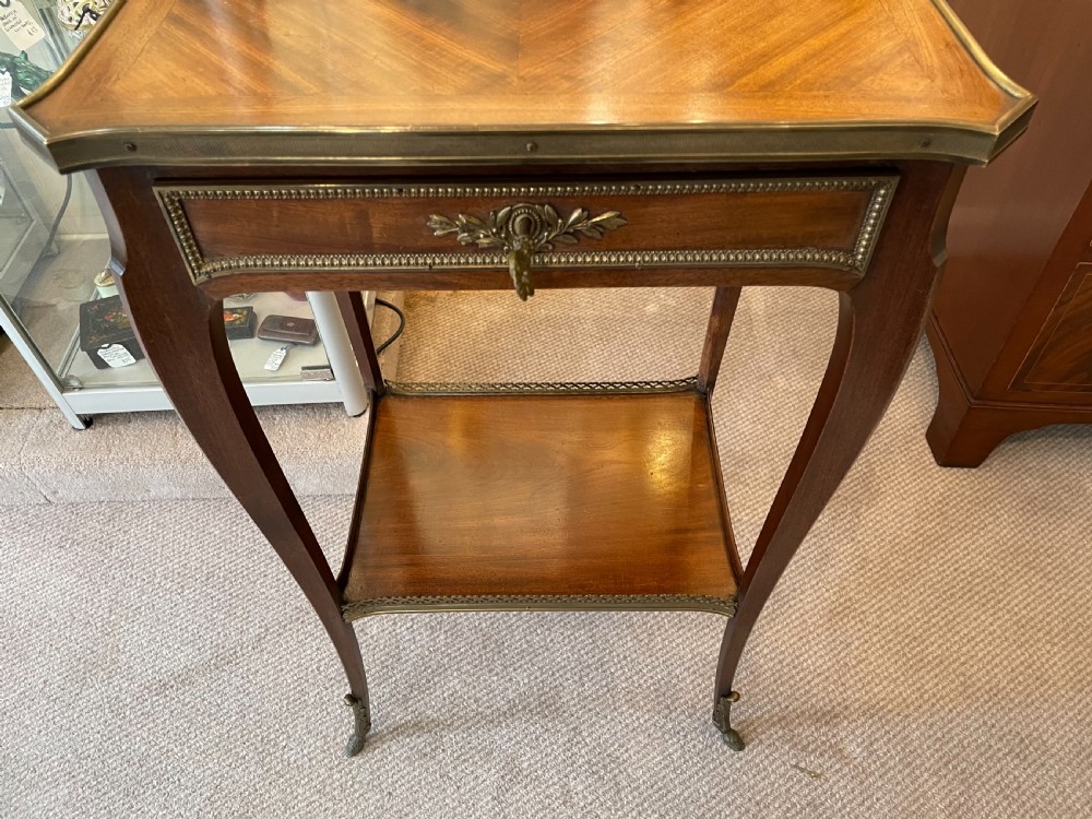 Late 19thc French mahogany lamp table c1880 View V