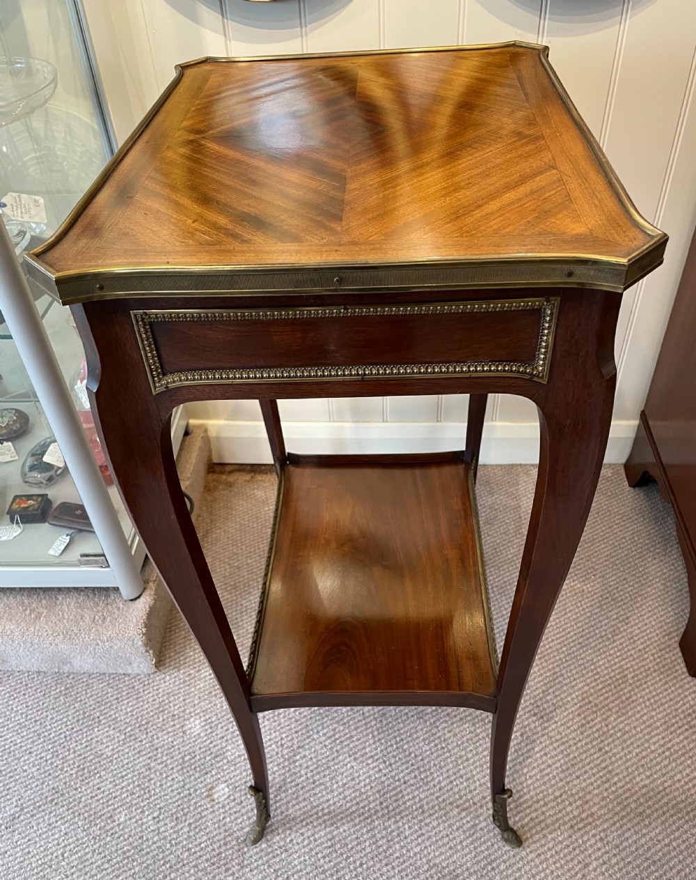 Late 19thc French mahogany lamp table c1880 View IX