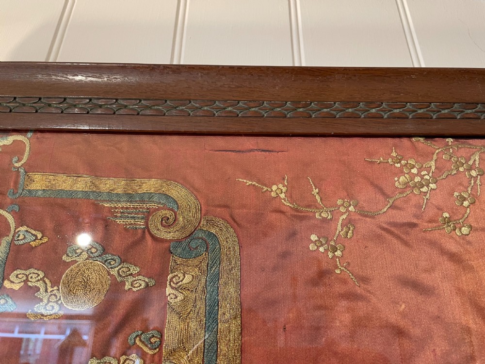 19thc Oriental silk embroidered panel c1880 View VI