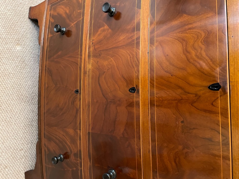 Edwardian mahogany bow front narrow chest c1910 View VI