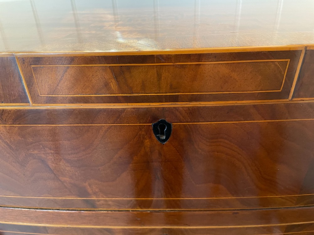 Edwardian mahogany bow front narrow chest c1910 View XIII