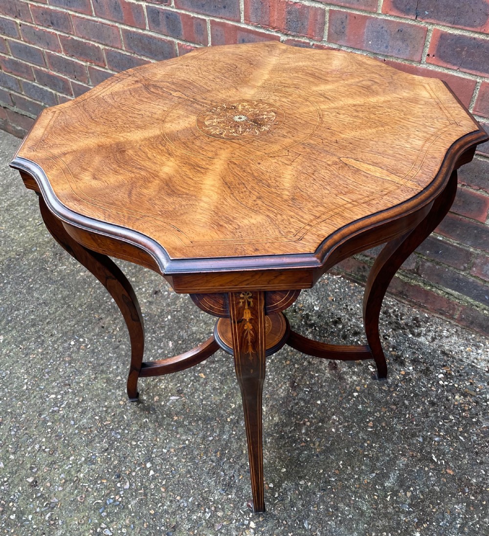 Late 19th rosewood inlaid table c1880 View V