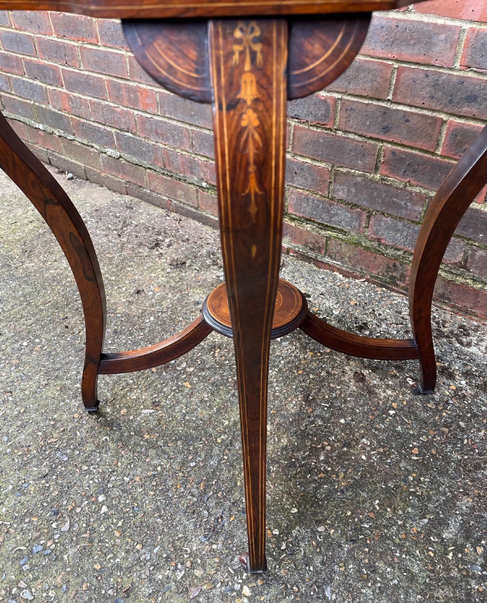 Late 19th rosewood inlaid table c1880 View VI