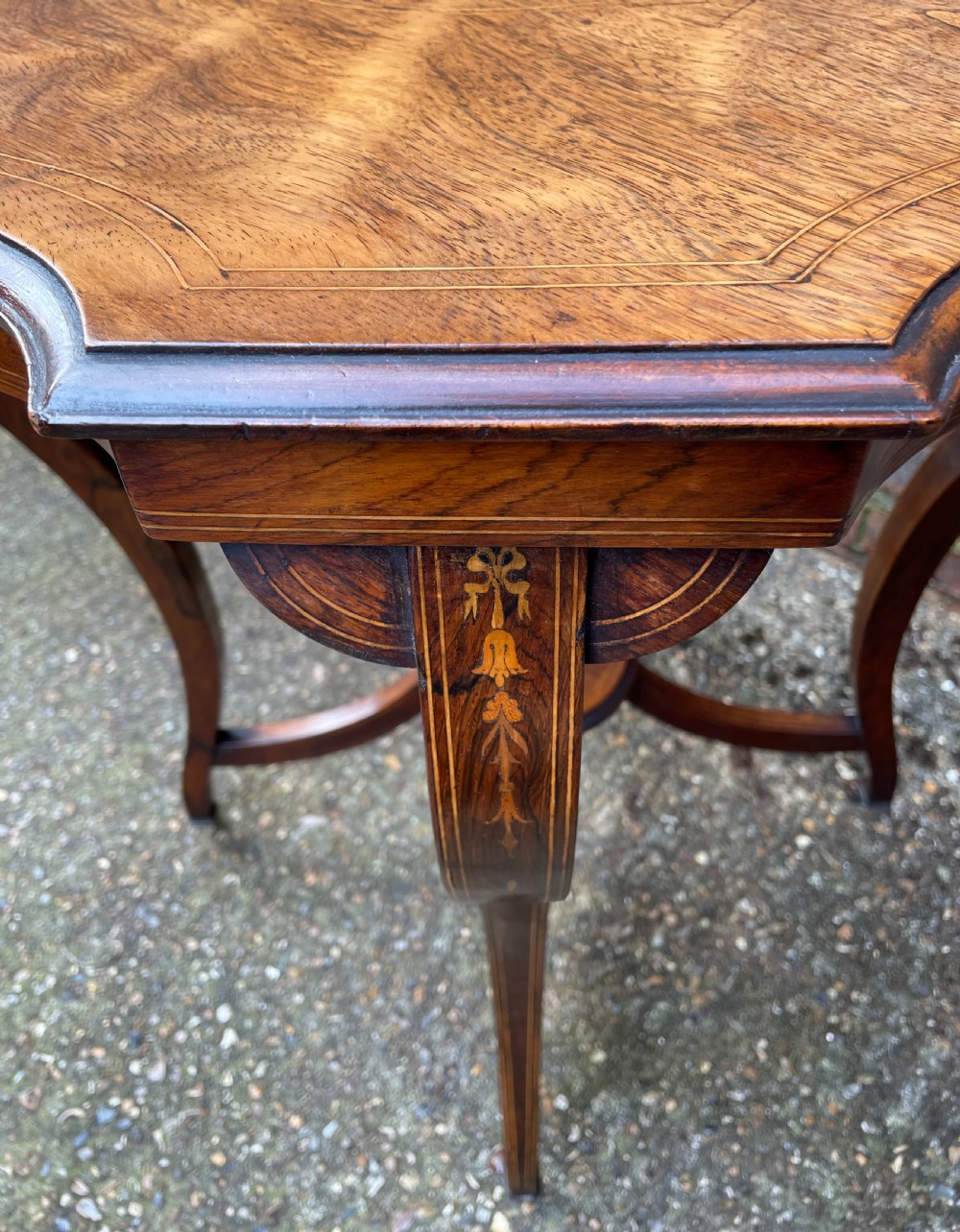 Late 19th rosewood inlaid table c1880 View X