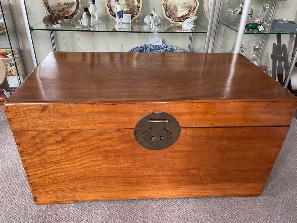 Late 19thc Oriental camphorwood trunk  View II