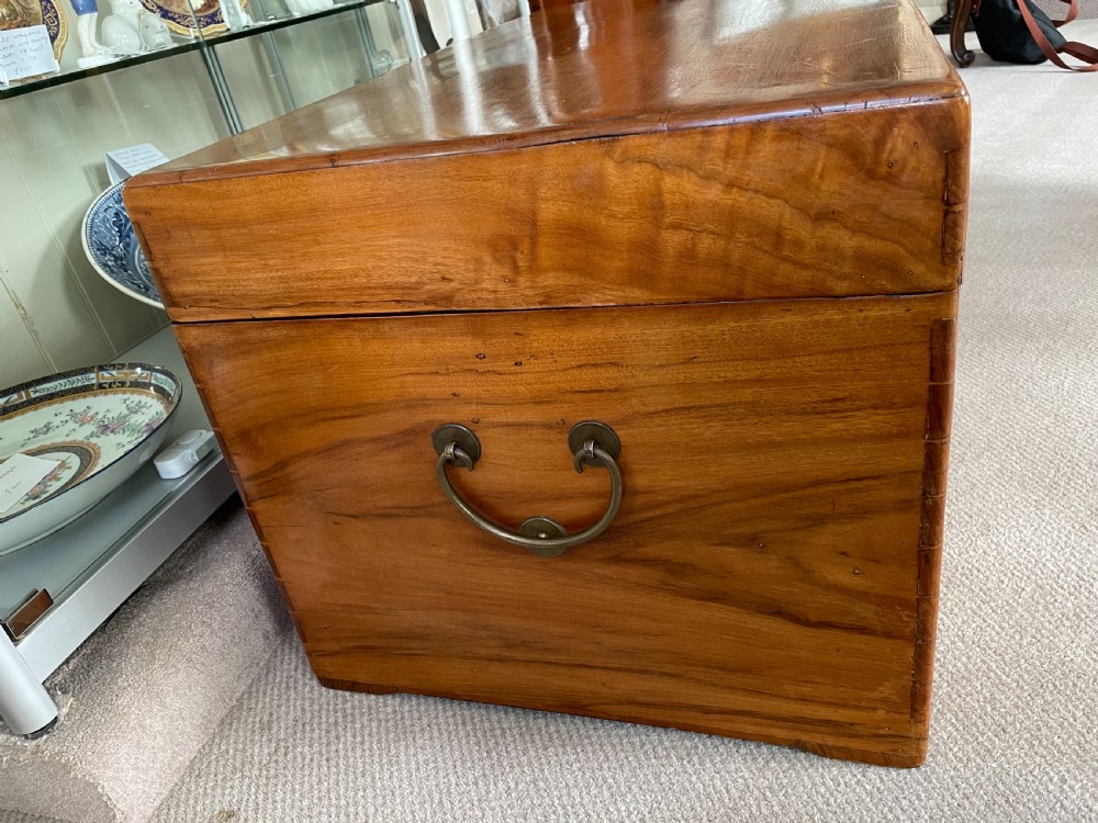 Late 19thc Oriental camphorwood trunk  View IV