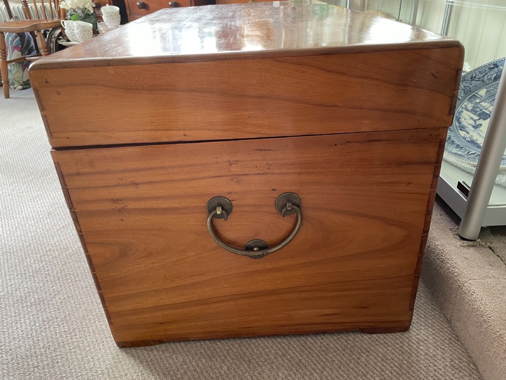 Late 19thc Oriental camphorwood trunk  View VI