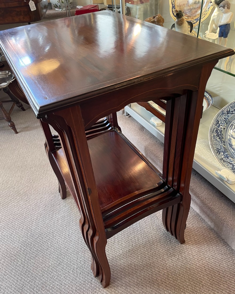 Edwardian mahogany nest of four tables c1900 View III