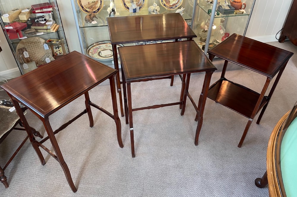 Edwardian mahogany nest of four tables c1900 View IV