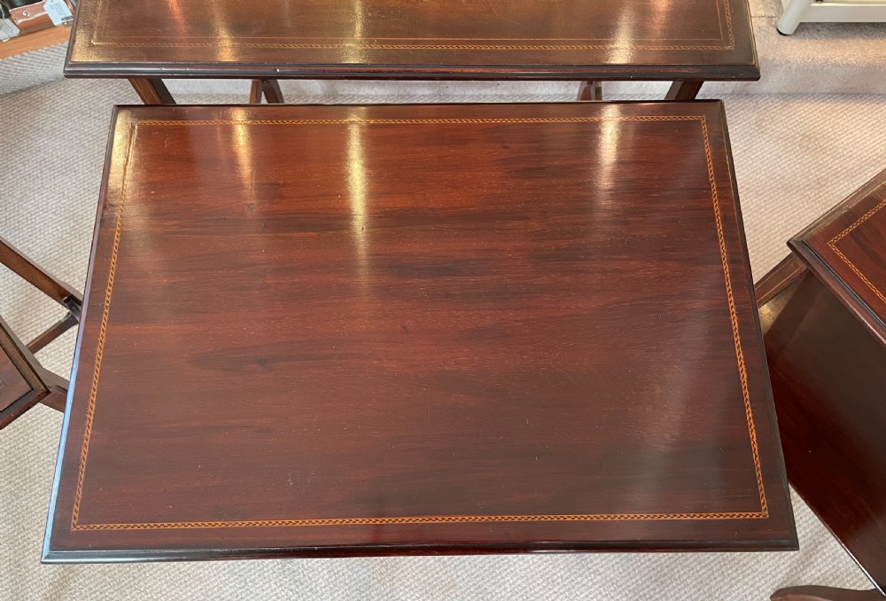 Edwardian mahogany nest of four tables c1900 View V