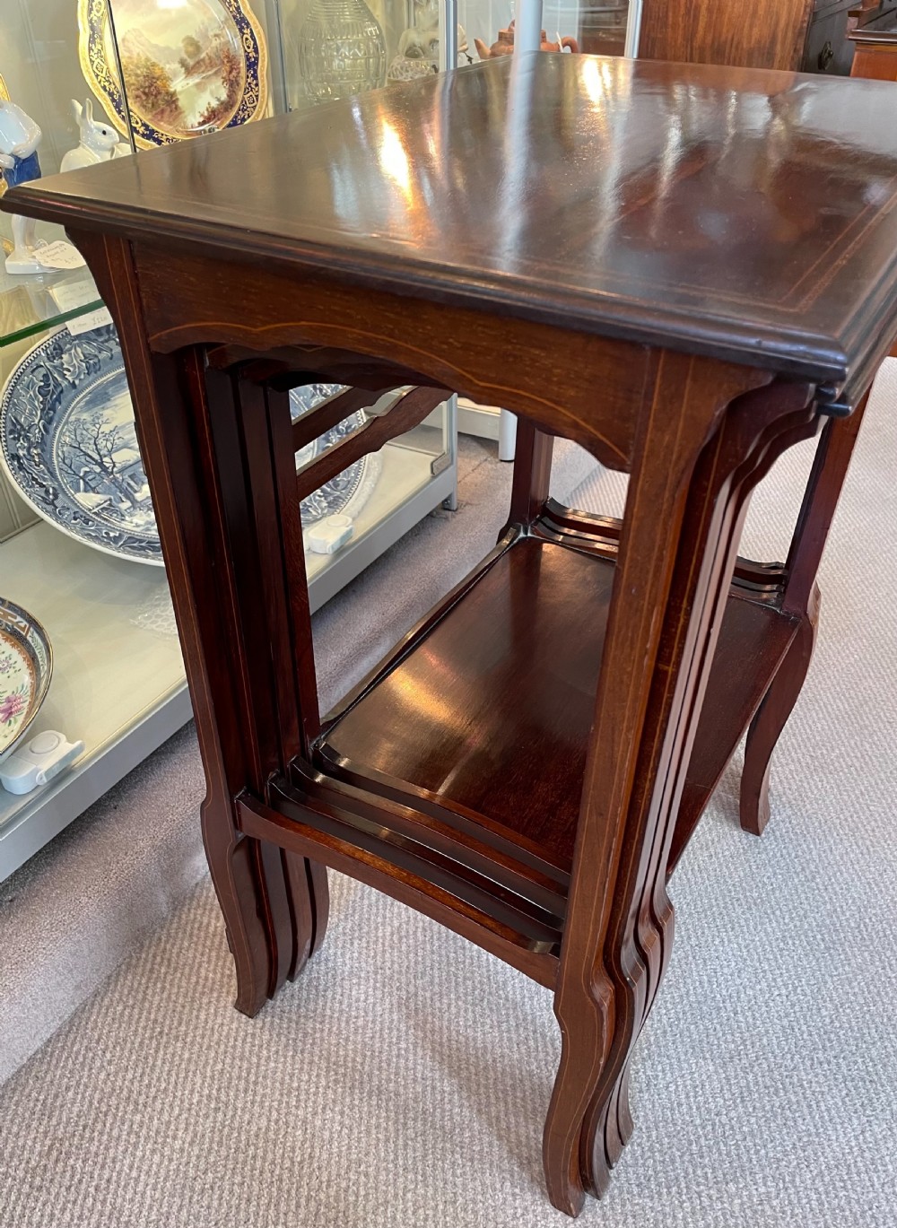 Edwardian mahogany nest of four tables c1900 View VI