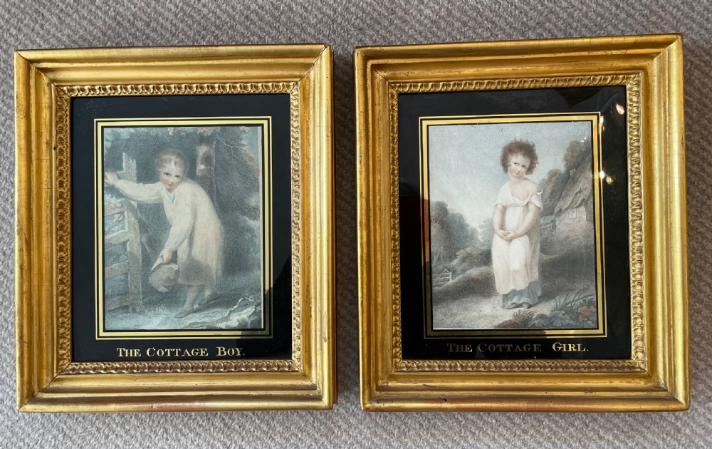 Late 18thc pair of stipple engravings c1775 View II