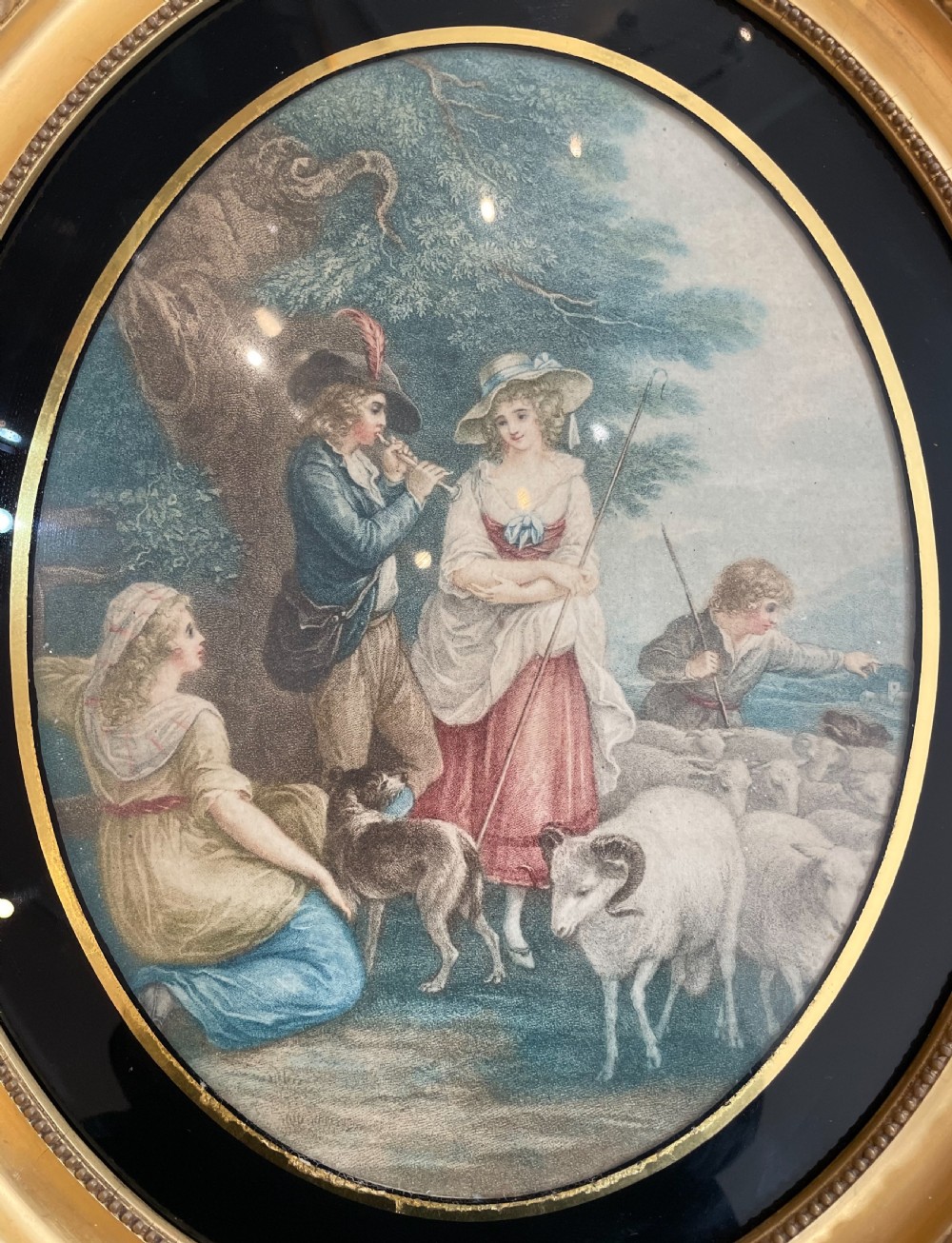 Late 18thc stipple engraving Evening c1790 View III