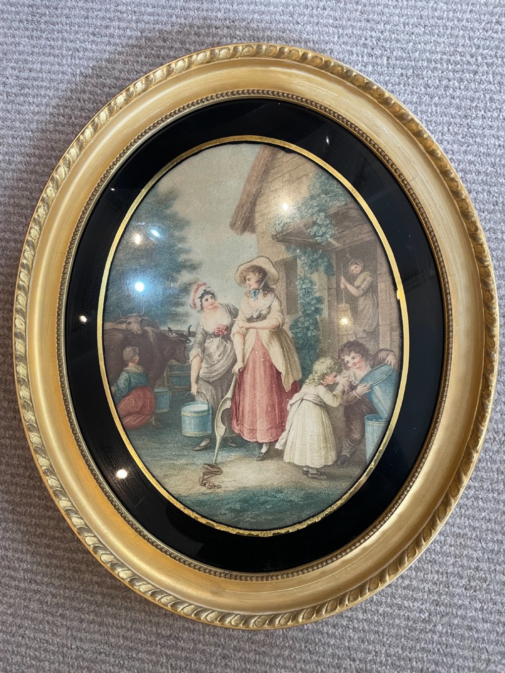 Late 18thc stipple engraving Morning c1790