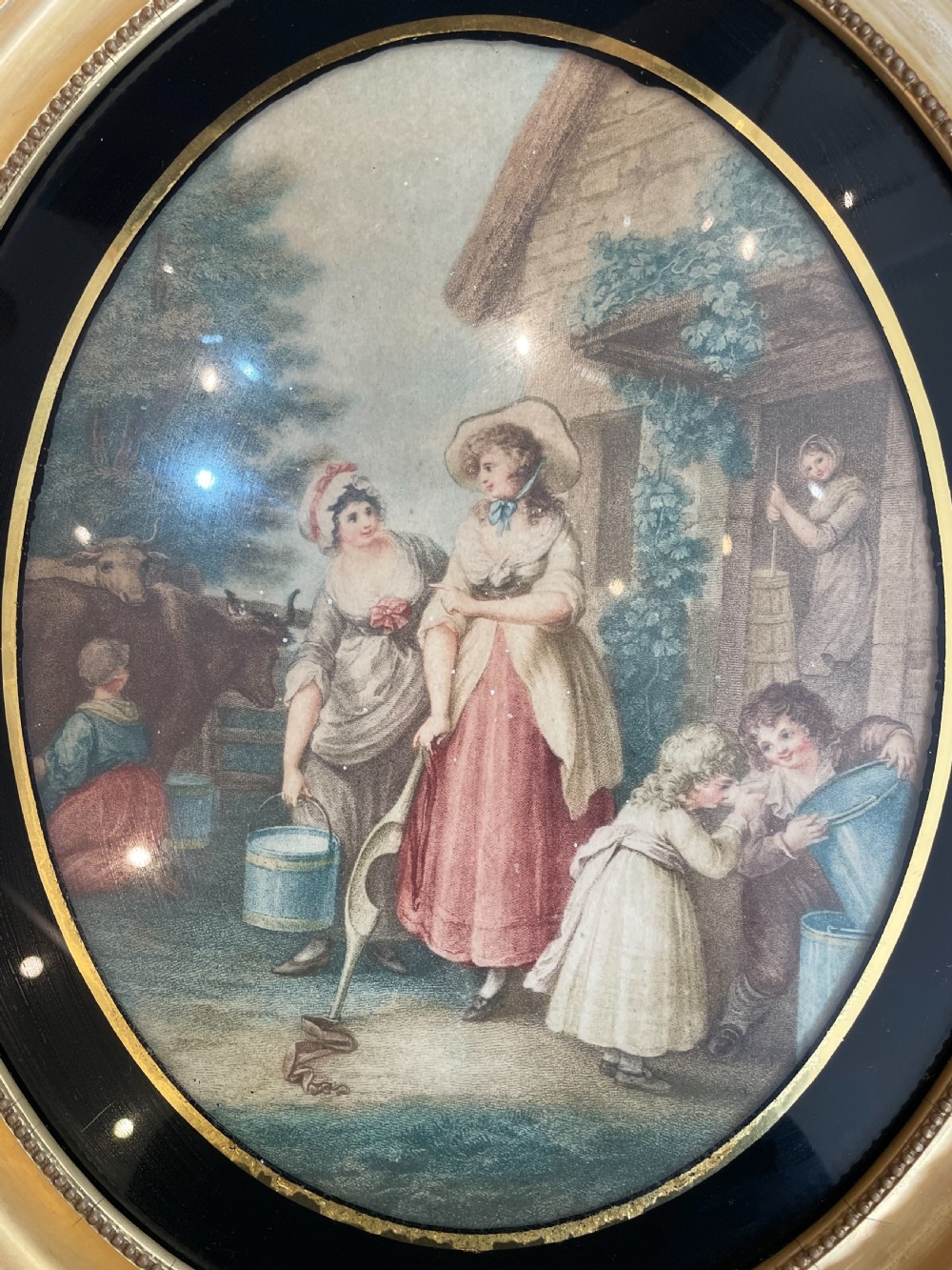 Late 18thc stipple engraving Morning c1790 View II