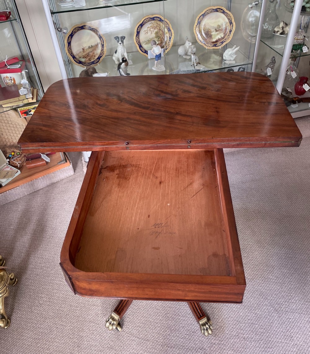 Regency mahogany pedestal card table c1820 View XI