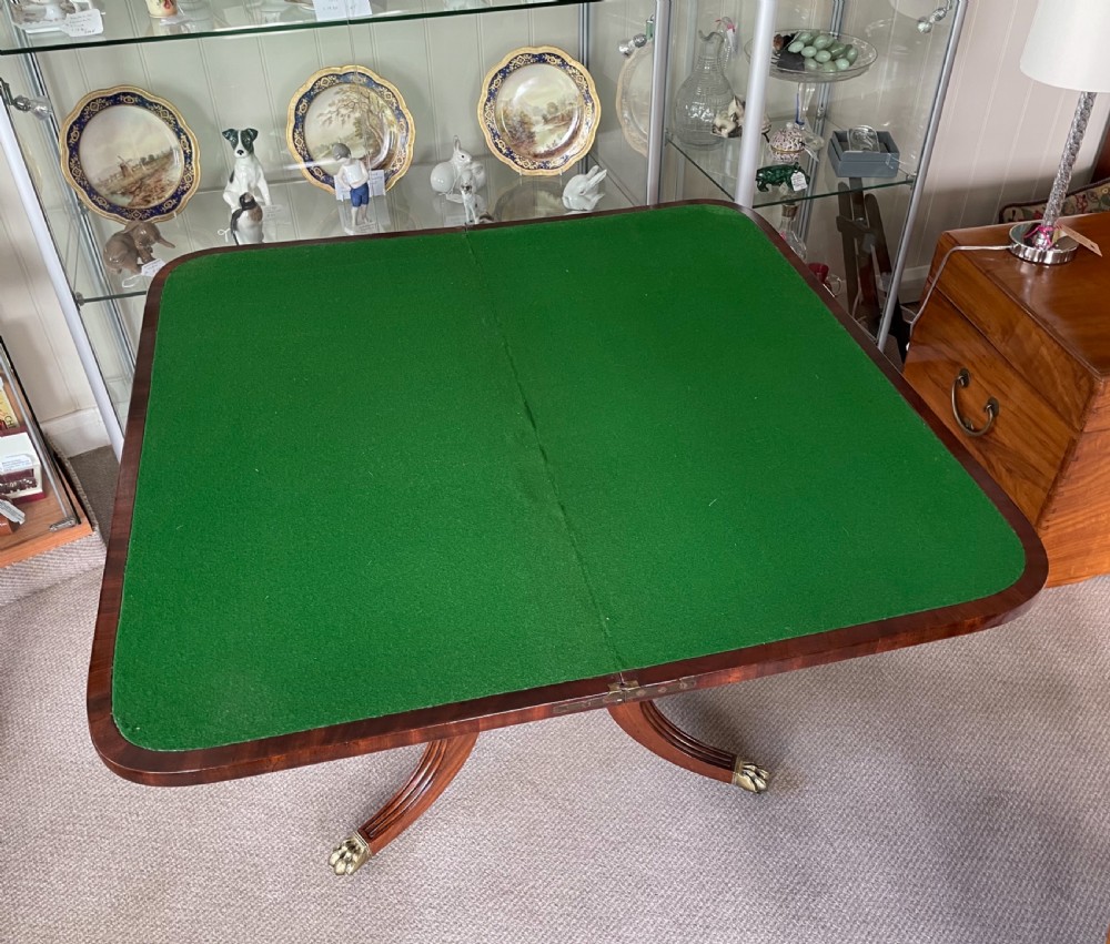 Regency mahogany pedestal card table c1820 View XII