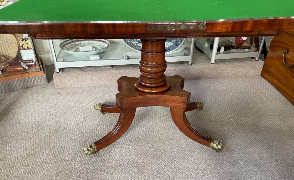 Regency mahogany pedestal card table c1820 View XIII